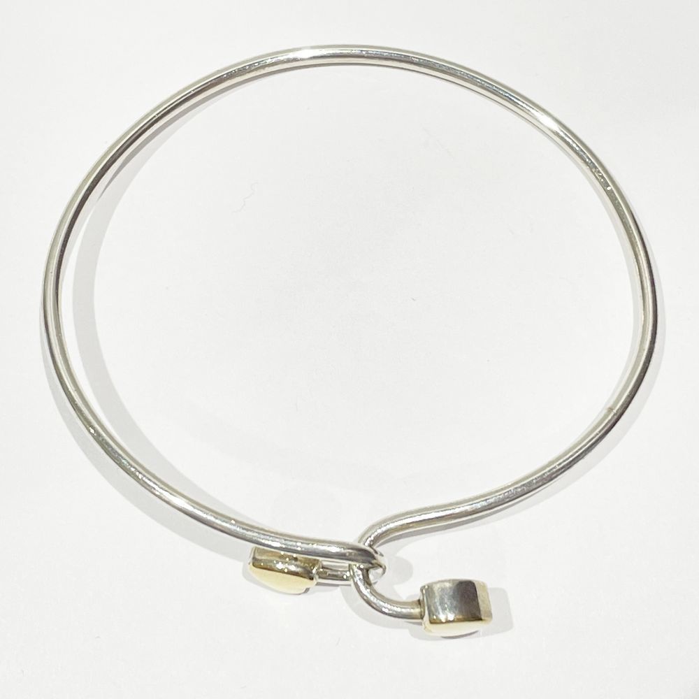 Tiffany Solid Double Heart Bangle Silver Gold - image 5